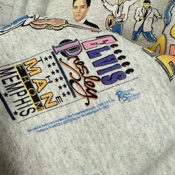 Vintage 90’s Elvis Presley Sweatshirt Men’s XL Legends Never Die Collectible Y2K - Picture 12 of 13